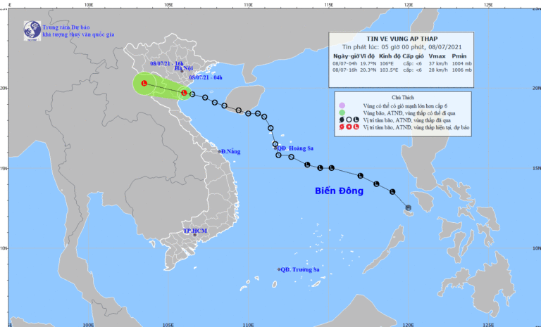 Tin tức thời tiết hôm nay 8.7.2021: Vùng áp thấp gây mưa lớn nhiều nơi