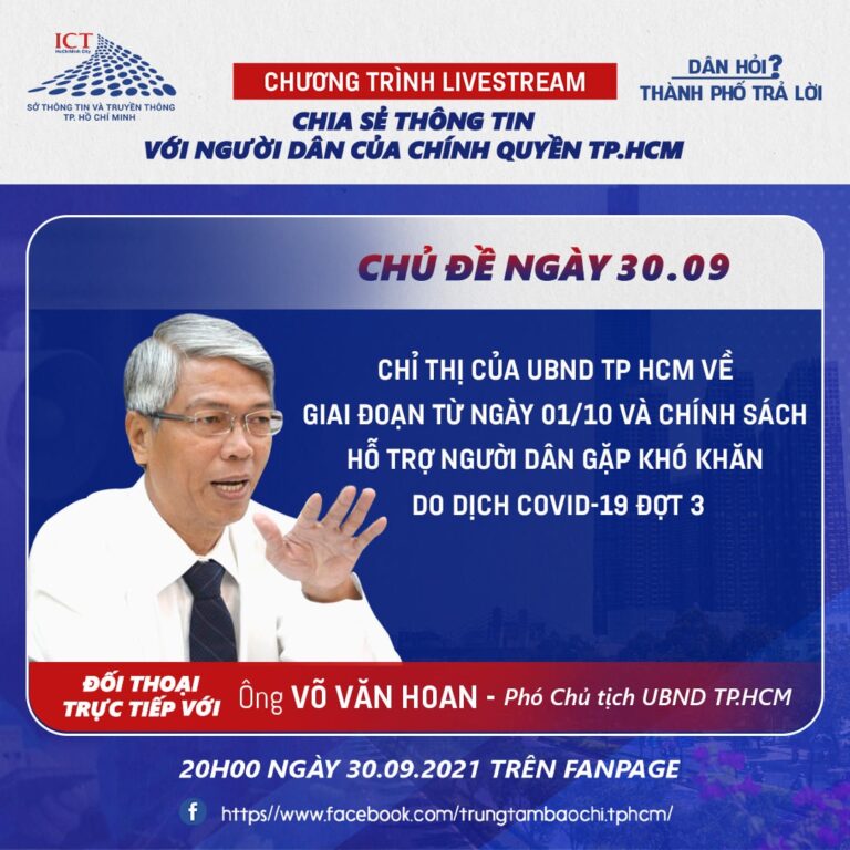 Lãnh đạo TP.HCM livestream giải đáp thắc mắc của dân về Chỉ thị mới phòng chống, dịch Covid-19