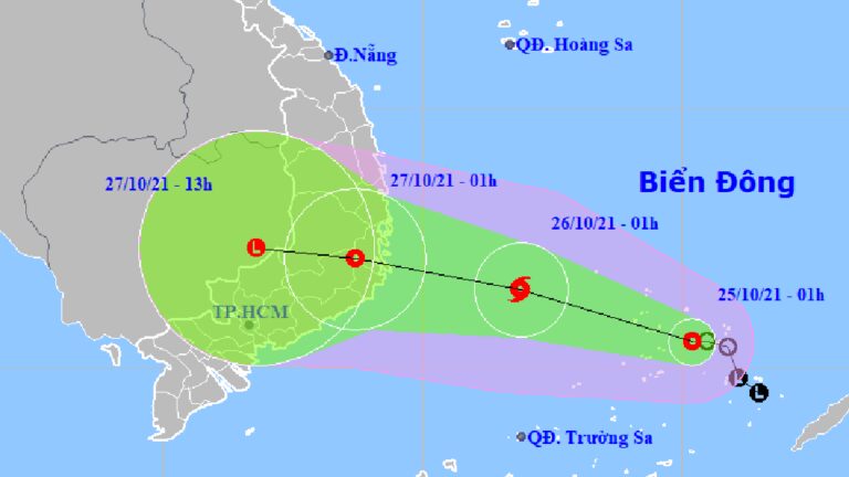 Tin tức thời tiết hôm nay 25.10.2021: Áp thấp nhiệt đới gió giật cấp 8, sóng cao 5 m