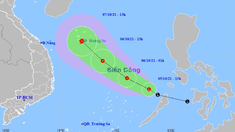 Tin tức thời tiết hôm nay 6.10.2021: Áp thấp nhiệt đới gió giật cấp 8, hướng về Hoàng Sa