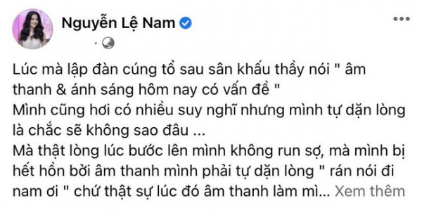 Lệ Nam, Hương Ly không dám nghe lại phần thi ứng xử của mình trong đêm Chung kết