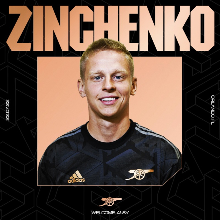 Zinchenko chính thức gia nhập Arsenal