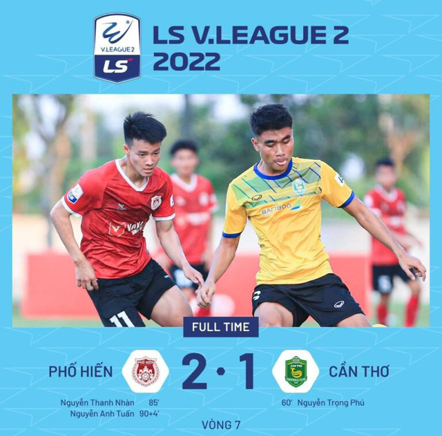Vòng 7 LS V.League 2- 2022: CLB Phố Hiến chiếm ngôi đầu bảng