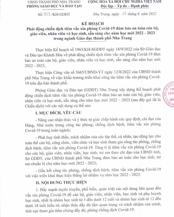 Nha Trang lấy kết quả tiêm vắc xin để đánh giá, bình xét thi đua năm học