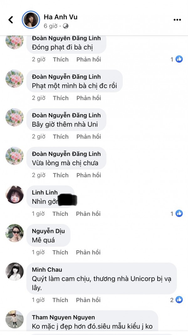 Hà Anh có phản ứng 