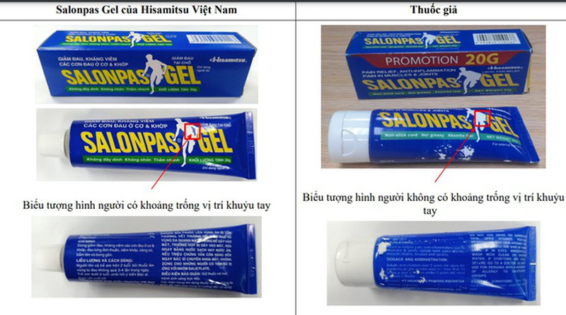 Bộ Y tế cảnh báo về thuốc Salonpas Gel giả