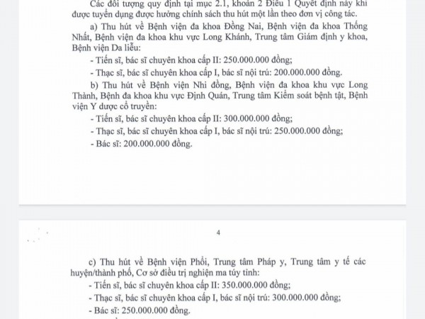 Bác sĩ về Đồng Nai làm việc sẽ được hỗ trợ 200 - 350 triệu đồng/người