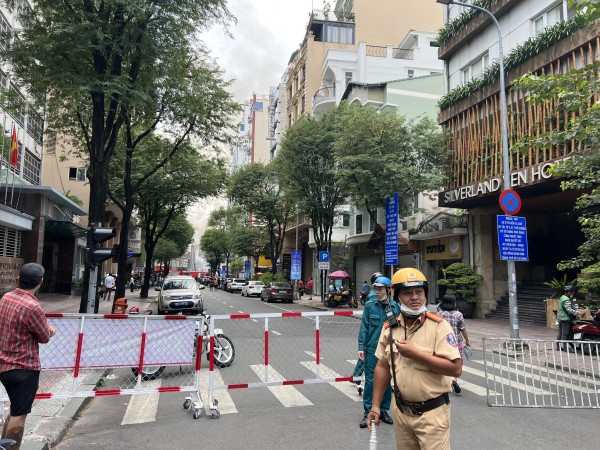 TP.HCM: Cháy tại quán bar District K ở trung tâm Q.1