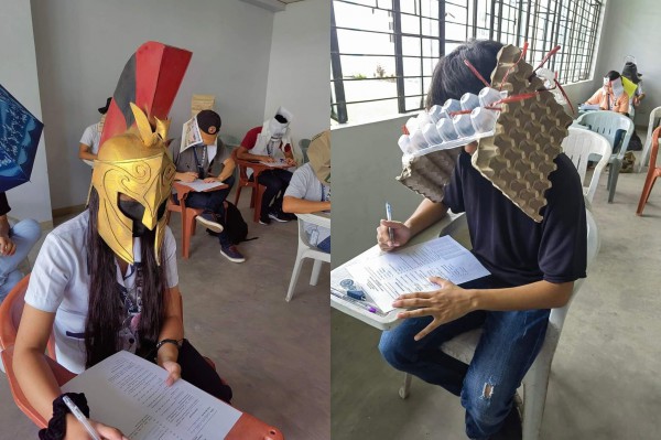 Độc đáo ‘nón chống gian lận thi cử’ tự chế của sinh viên