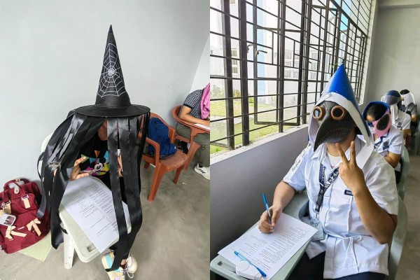 Độc đáo ‘nón chống gian lận thi cử’ tự chế của sinh viên