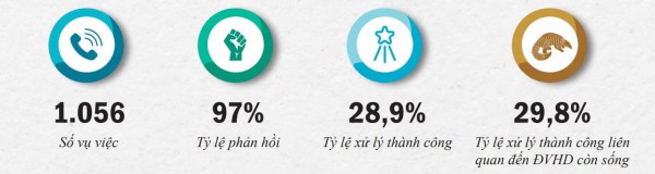 Tỷ lệ phản hồi tin báo vi phạm về ĐVHD từ người dân cao nhưng hiệu quả xử lý giảm trong năm 2021