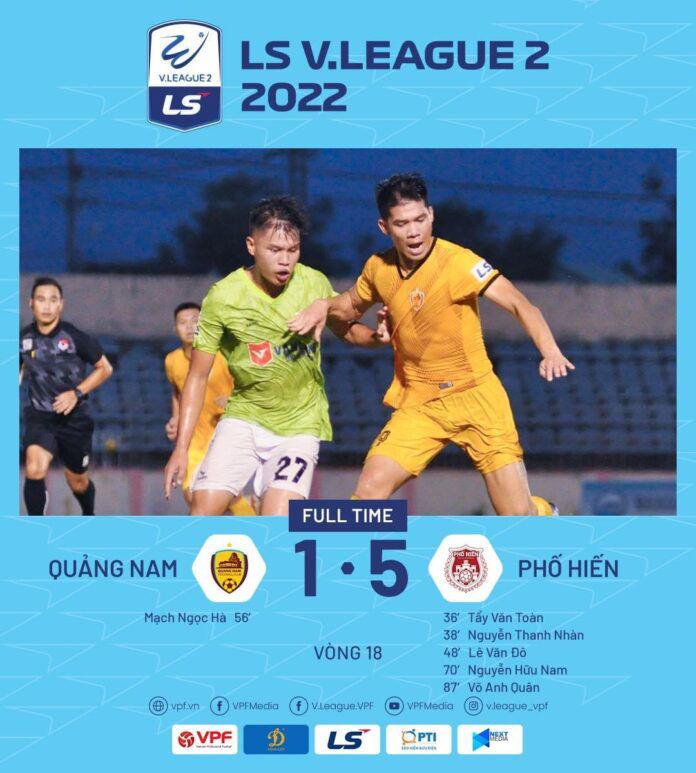 Vòng 18 LS V.League 2-2022: CLB Phố Hiến chiến thắng tưng bừng