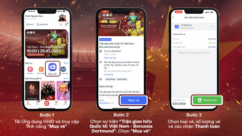 3 bước đơn giản để mua vé online trận ĐT Việt Nam gặp Dortmund