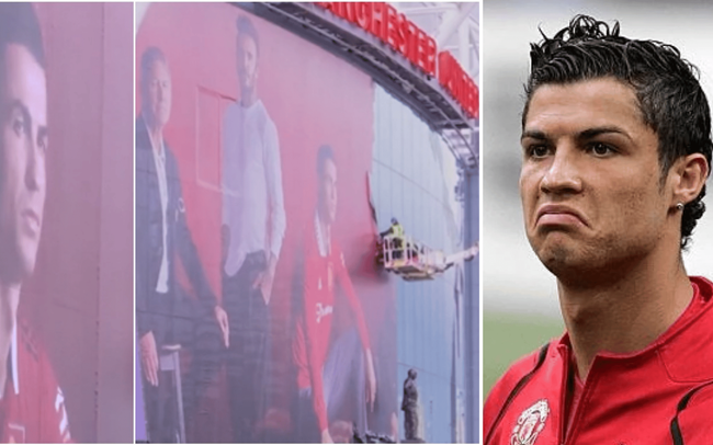 Manchester United gỡ hình Ronaldo tại Old Trafford
