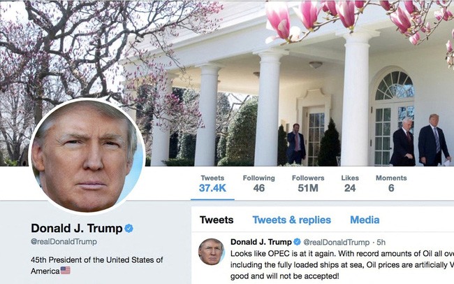 Tài khoản Twitter của ông Donald Trump đã được khôi phục