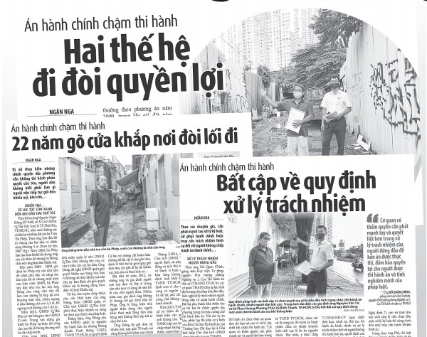Án hành chính chậm thi hành: Kiến nghị xử lý trách nhiệm người đứng đầu Án hành chính chậm thi hành: Kiến nghị xử lý trách nhiệm người đứng đầu