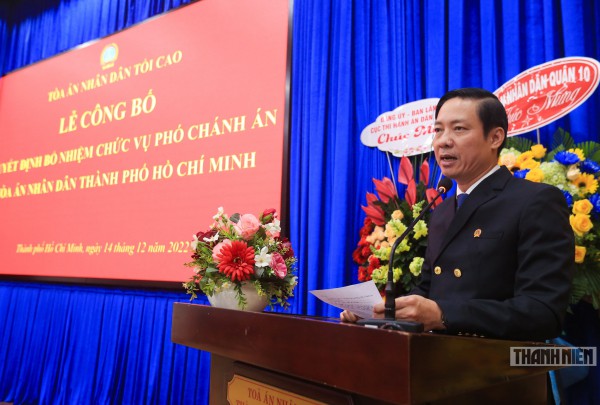 Bổ nhiệm ông Quách Hữu Thái giữ chức vụ Phó chánh án TAND TP.HCM