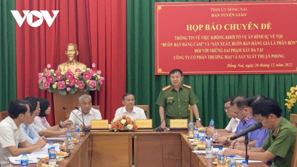 Đồng Nai thông tin về việc không khởi tố vụ phân bón Thuận Phong