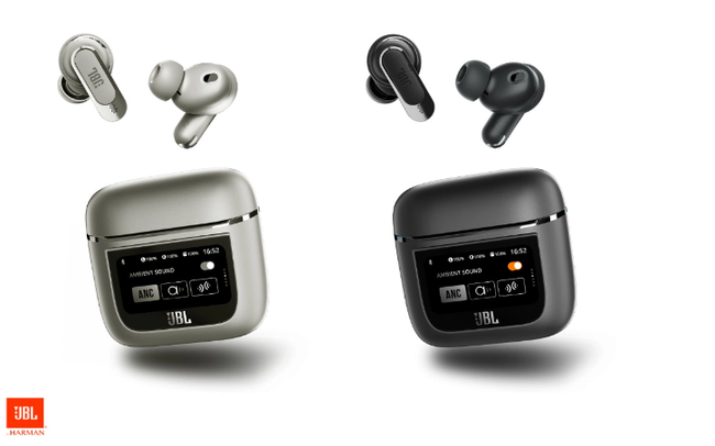 JBL tích hợp màn hình cảm ứng trên hộp đựng tai nghe không dây