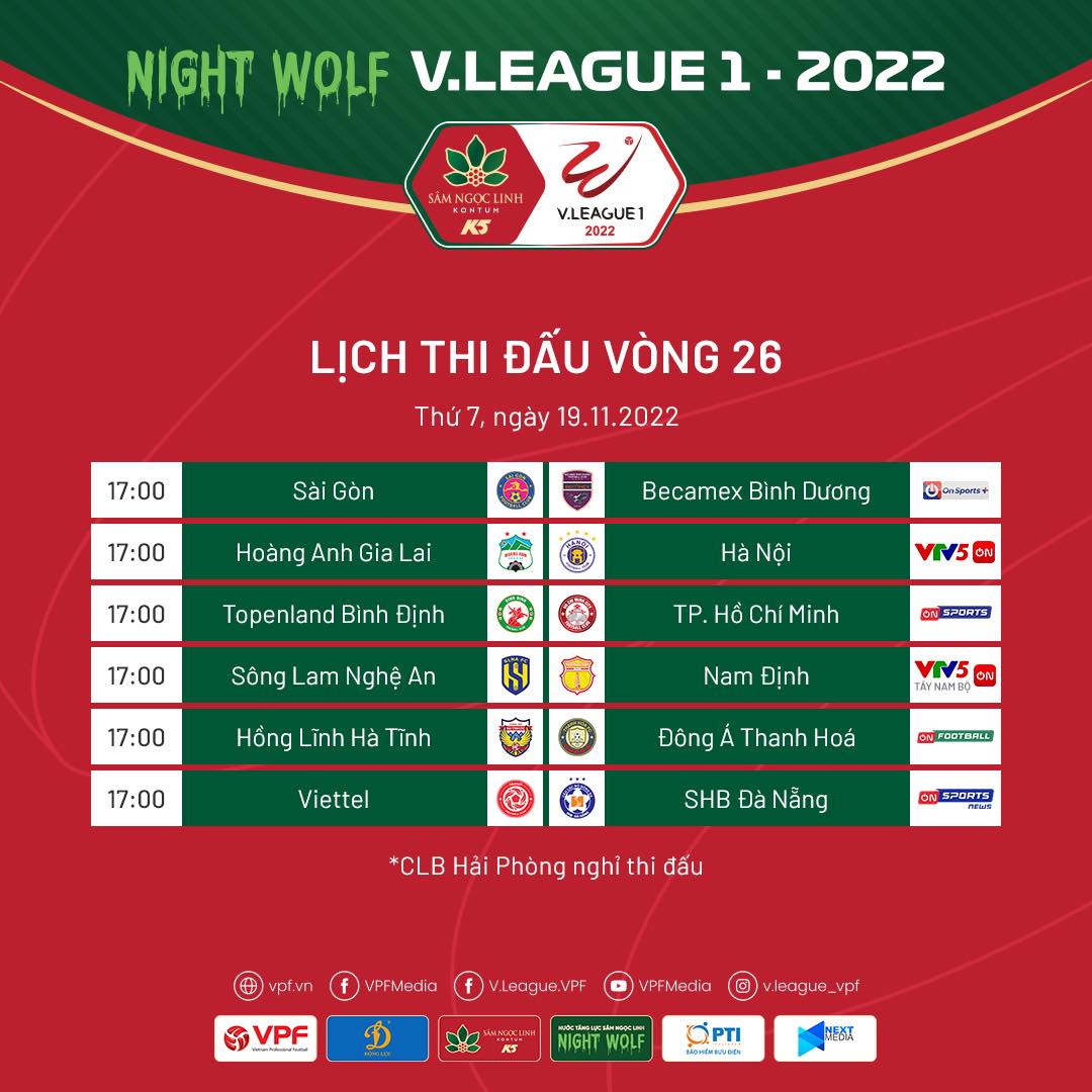 Trước vòng 26 Night Wolf V.League 1-2022: Đội nào sẽ xuống hạng?
