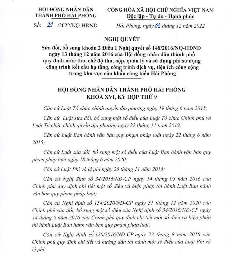 Từ 1/1/2023, Hải Phòng giảm 50% phí hạ tầng cảng biển với hàng thuỷ nội địa