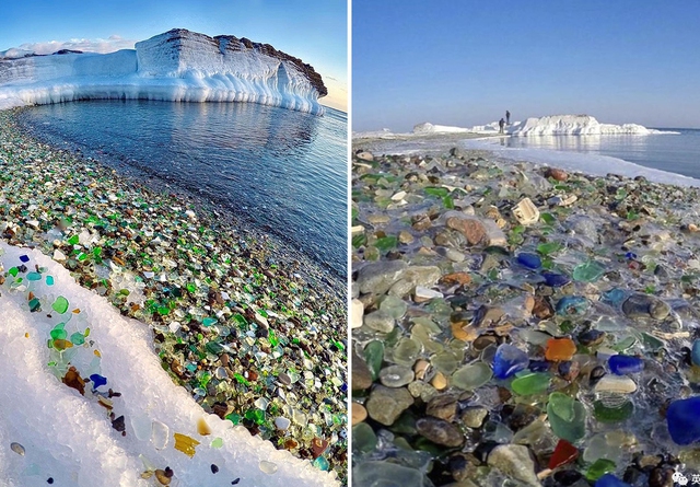 Bãi biển thủy tinh ở Nga hấp dẫn du khách với vẻ đẹp diệu kỳ - Ảnh 2.