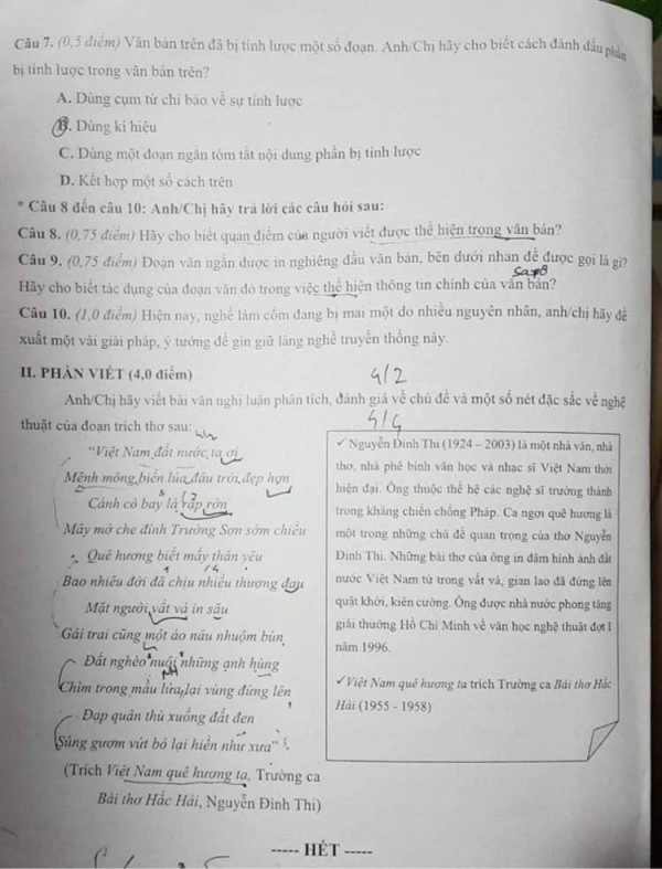 Đề ngữ văn dài 4 trang, phụ huynh học sinh lo lắng, nhà trường nói gì?