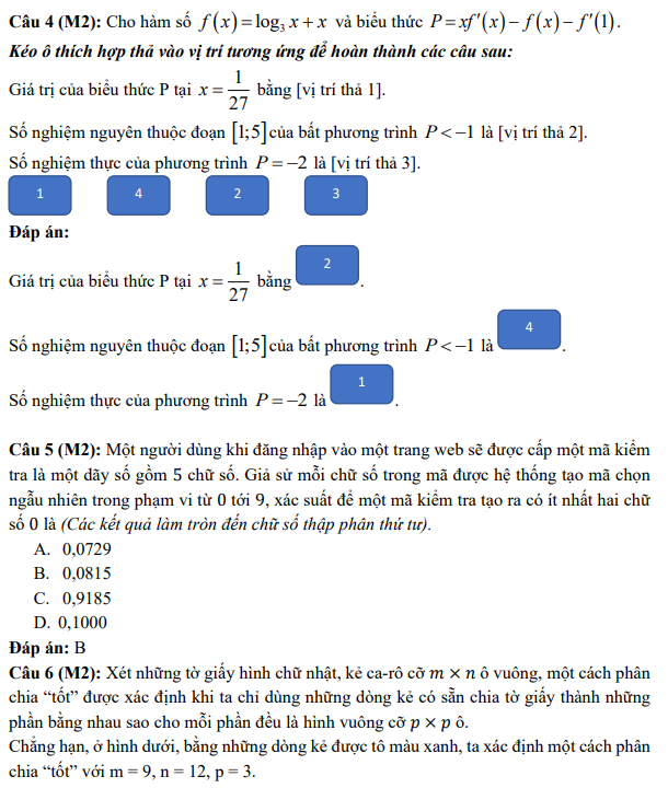 Đề thi đánh giá tư duy: Môn toán nhấn mạnh khả năng nhớ công thức phức tạp