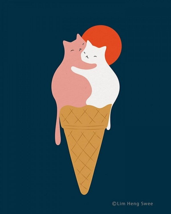 Không thể rời mắt trước những bức tranh cực sáng tạo và đáng yêu về mèo