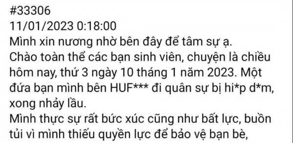 Mời công an xác minh thông tin lan truyền hai nữ sinh HUFLIT bị xâm hại tình dục