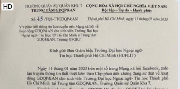 Mời công an xác minh thông tin lan truyền hai nữ sinh HUFLIT bị xâm hại tình dục