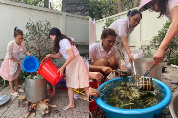 Trẻ mầm non TP.HCM gói bánh chưng, đi chợ tết sớm