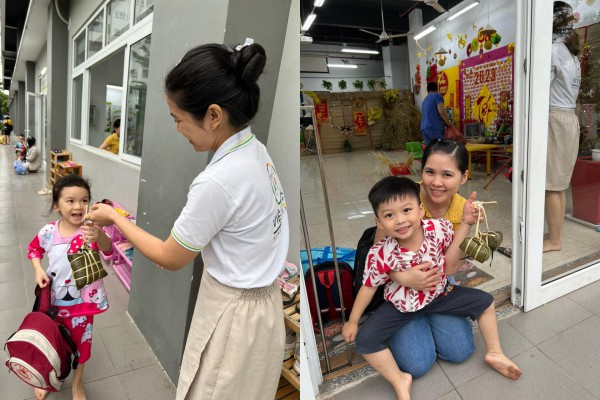 Trẻ mầm non TP.HCM gói bánh chưng, đi chợ tết sớm