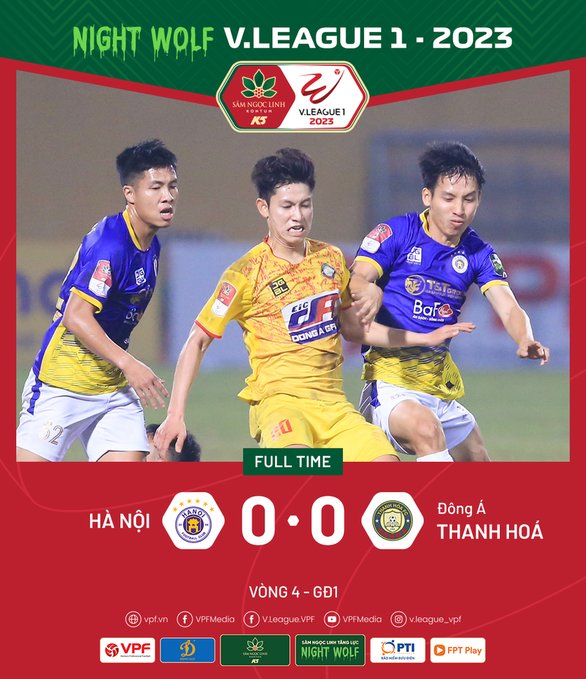 Vòng 4 V.League 2023 - CLB Hà Nội bất phân thắng bại với Đông Á Thanh Hóa