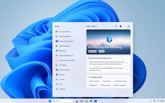 Cập nhật Windows 11 đưa Bing AI lên thanh tác vụ