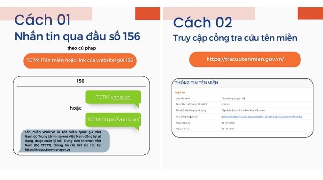 Hướng dẫn tra cứu tên miền an toàn qua đầu số 156