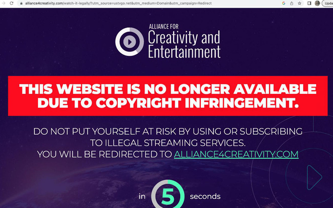 "Trùm" web lậu USTVGO bị chặn truy cập