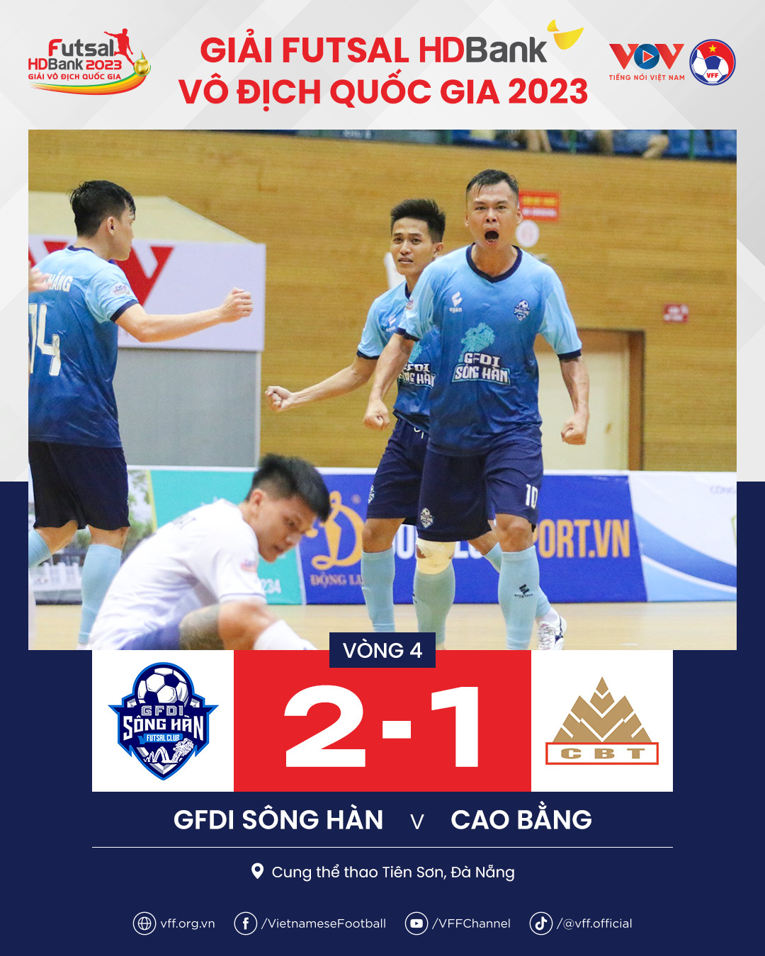 Vòng 4 giải Futsal VĐQG 2023 (2/4): Sahako giữ vững ngôi đầu, GFDI Sông Hàn đã nếm mùi chiến thắng