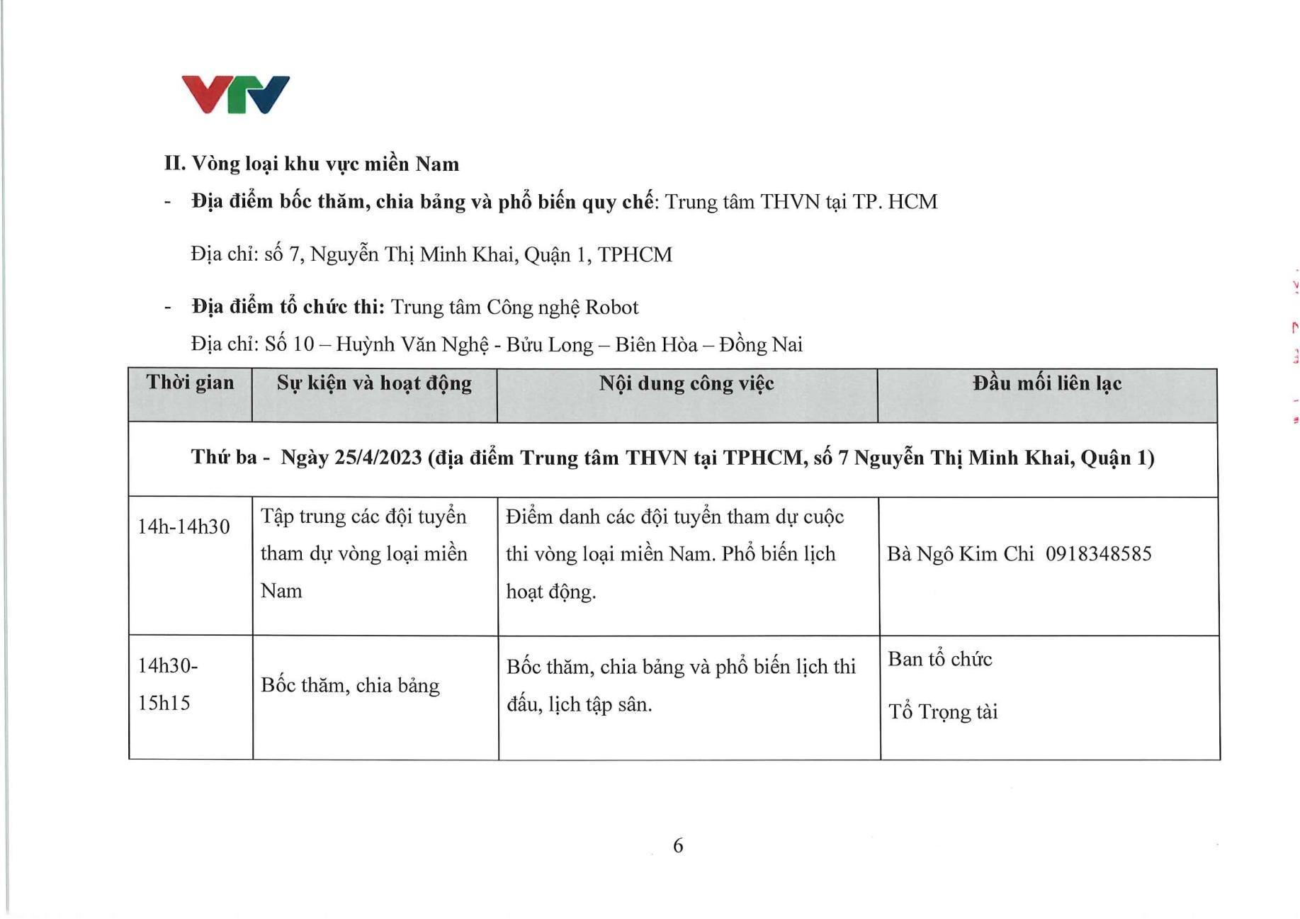Chi tiết lịch thi đấu vòng loại Robocon Việt Nam 2023 Chi tiết lịch thi đấu vòng loại Robocon Việt Nam 2023