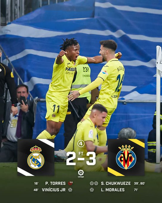 Vòng 28 La Liga: Villarreal ngược dòng ngoạn mục trước Real Madrid