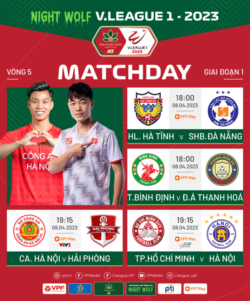 Vòng 5 Night Wolf V.League 1-2023: Những trận hòa căng thẳng