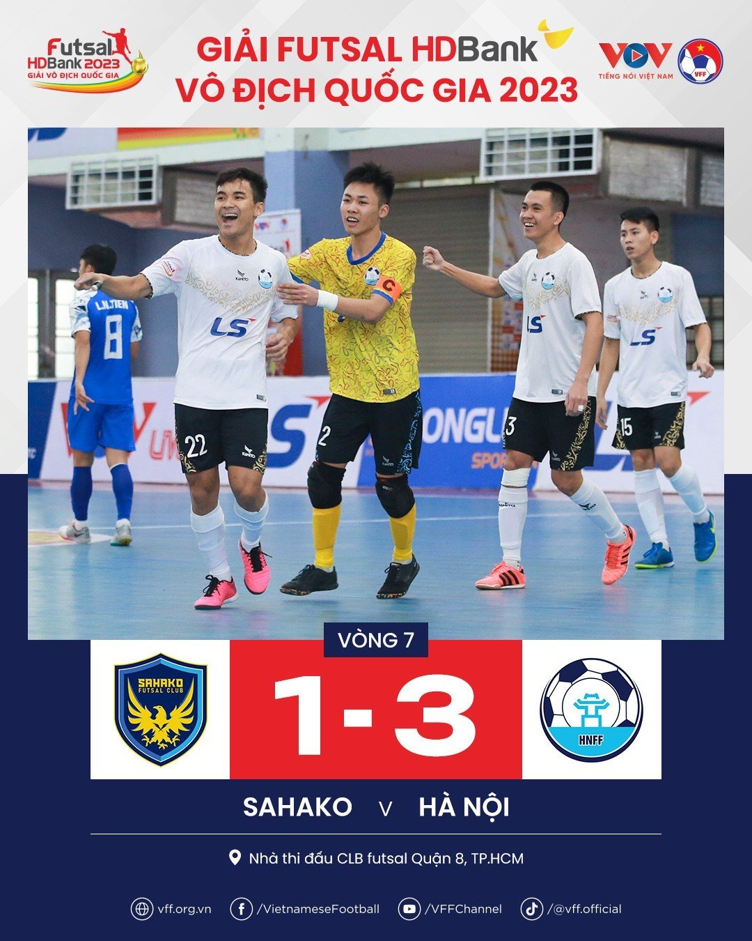 Vòng 7 giải Futsal HDBank VĐQG 2023 (17/4): Sahako thua trận thứ ba liên tiếp