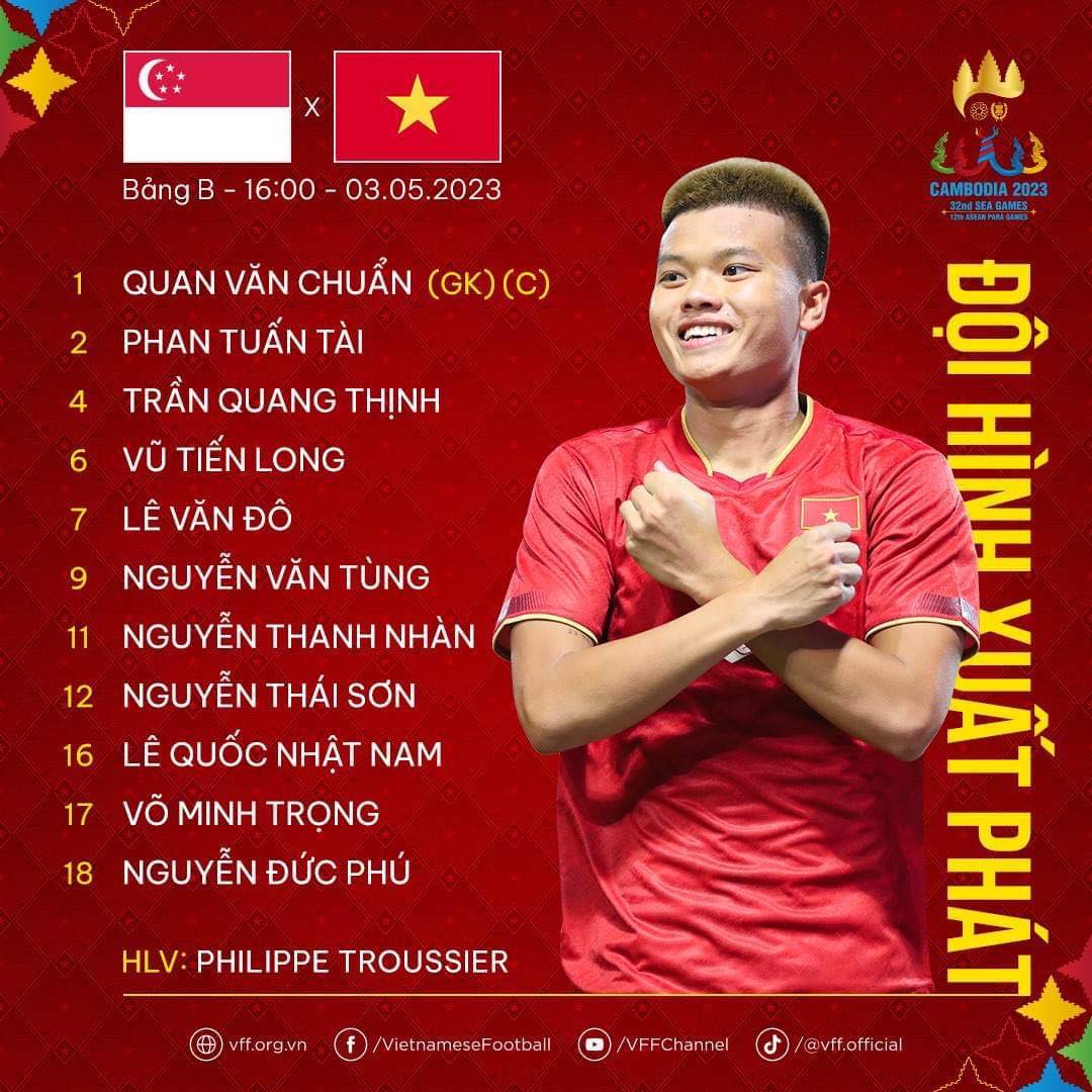 SEA GAMES 32 - U22 Singapore 1-3 U22 Việt Nam: Chiến thắng ấn tượng