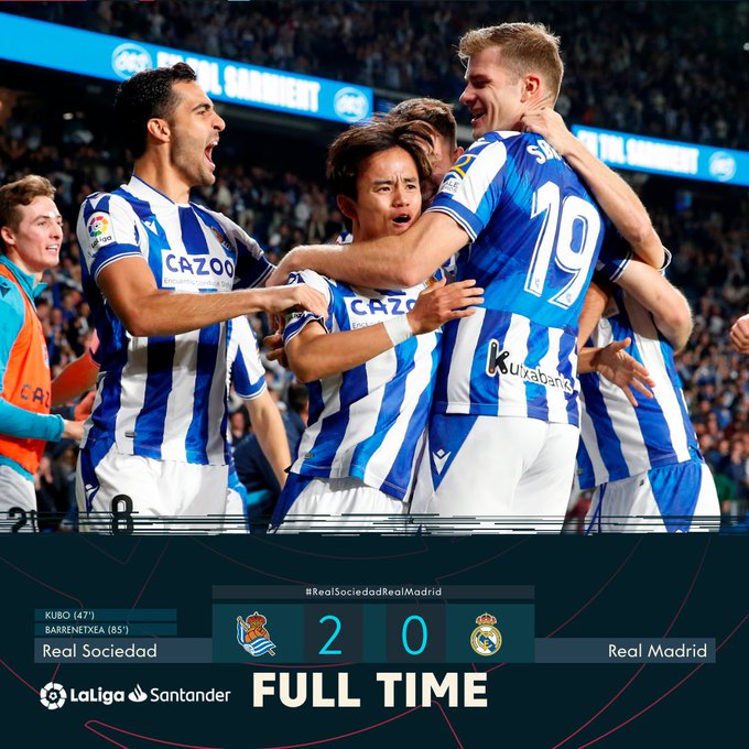 Vòng 33 La Liga - Real Madrid bất ngờ bại trận trước Real Sociedad