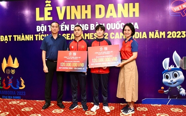 Hai VĐV bóng bàn Hà Nội nhận thưởng &quot;khủng&quot; sau thành tích xuất sắc tại SEA Games 32 - Ảnh 2.