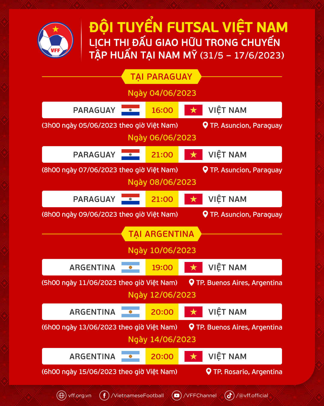 ĐT futsal Việt Nam đã đặt chân tới Paraguay, nỗ lực thích nghi với múi giờ mới