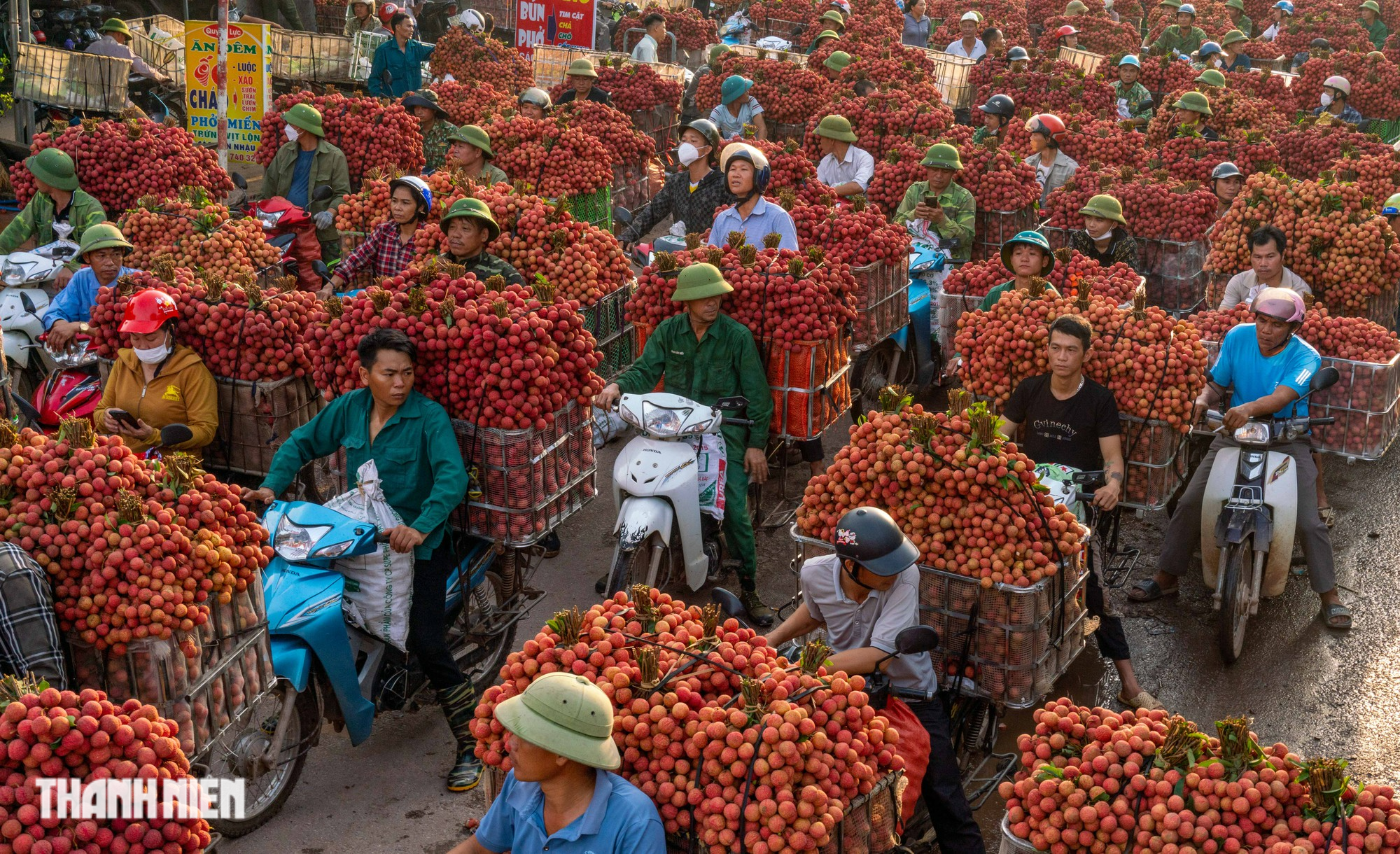 Vải thiều nhuộm đỏ đường quê