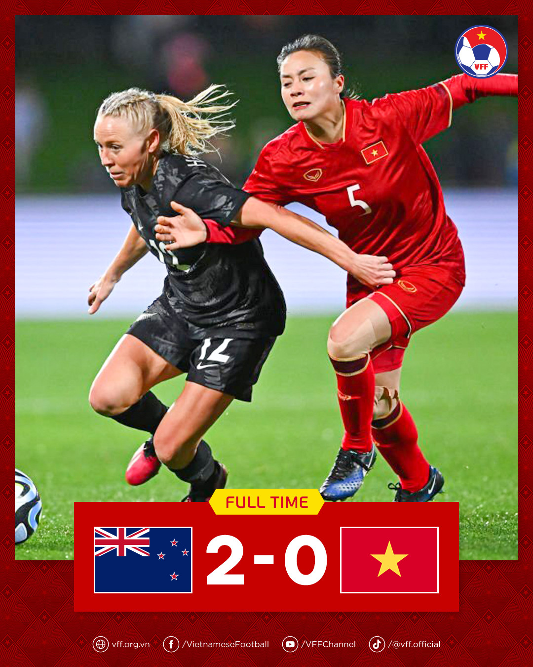 Giao hữu quốc tế: ĐT nữ New Zealand – ĐT nữ Việt Nam: 2-0 Giao hữu quốc tế: ĐT nữ New Zealand – ĐT nữ Việt Nam: 2-0