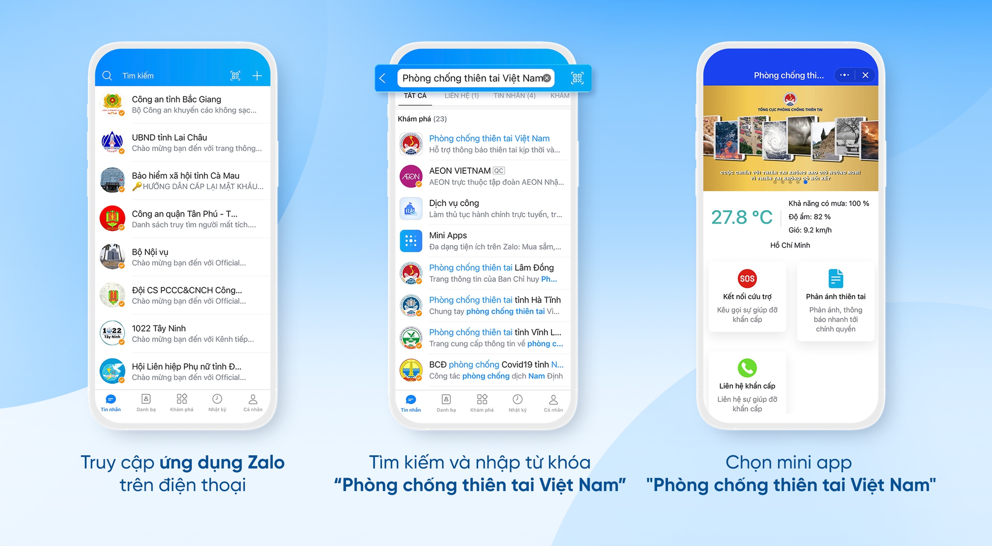 Ra mắt Zalo mini app giúp người dân nhận được hỗ trợ khẩn cấp trong mùa mưa bão