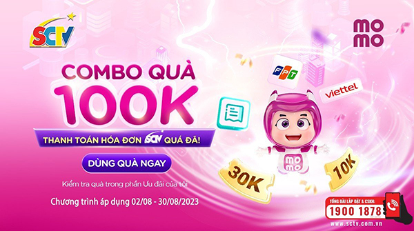 MoMo tặng bạn mới combo quà thanh toán hóa đơn hoành tráng 100.000Đ